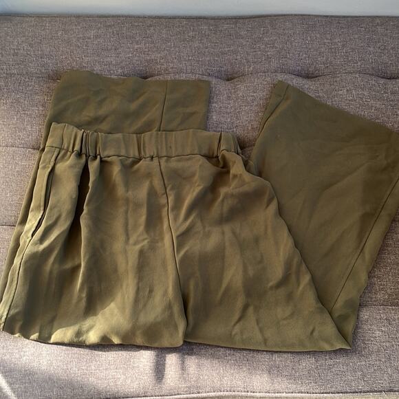Madewell Olive Wide Leg Pants - Picture 2 of 7